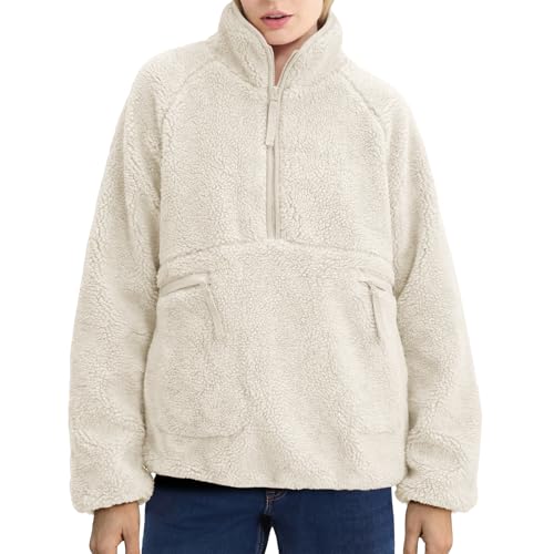 Amazon.com: Ainangua Fuzzy Half Zip Fleece Jacket Women Long
