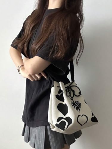 Image of Kawn Women's Crochet Drawstring Bucket Bag, Stylish Tote Purse, Crossbody Shoulder Bag, Boho Chic Handbag for Beaches, Party and Everyday Use.