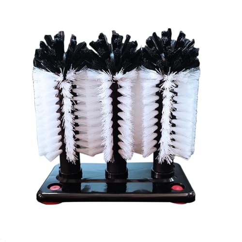 Brosse de Nettoyage Triple Verre – Lave-Verre à 3 brosses avec Base d'aspiration, Outil de Nettoyage Multi-Angle | Idéal pour Tasses à bière, Verres à vin à...