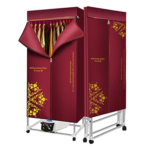 1200W Foldable Electric Clothes Dryer,Electric Portable Clothes Airer Dryer,Double Layer Stainless Steel Energy-Efficient Indoor Wet Laundry Warm Air Drying Wardrobe