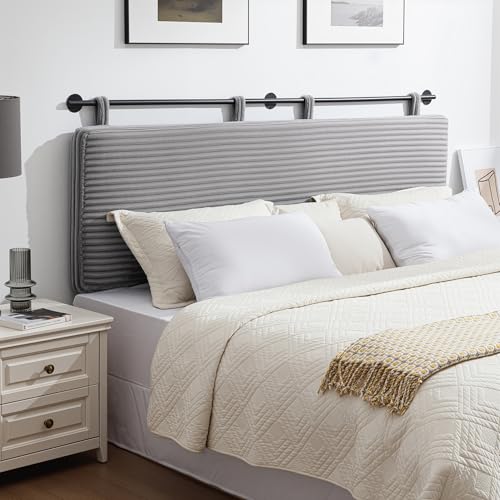 UEV Queen Headboard Only, Wall Mounted Hanging Upholstered Bed Head Board, Modern Vertical Channel...
