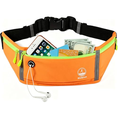 Image of Running Belt Slim Fanny Pack Jogging Pouch Phone Holder Waist Pack - Orange