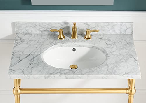 ANZZI Verona Series Carrara White Counter Top with Single Basin | 36 in. L x 22 in. W x 34 in. H | Scratch-resistant | Durable Carrara White Stone Counter Top with Sink | CS-CTRSS01WH - Thumbnail 2