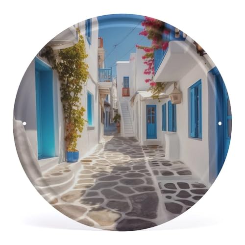 Décoration murale rue de Grèce pour une ambiance méditerranéenne en cuisine