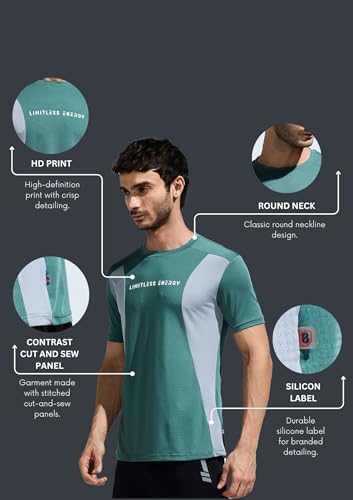 Image of Mens Stylish Supersoft Cut and Sew Breathable T-Shirt with HD Chest Print | Sports Tshirt for Men| Lightweight Men's T-Shirt| Men Tshirt