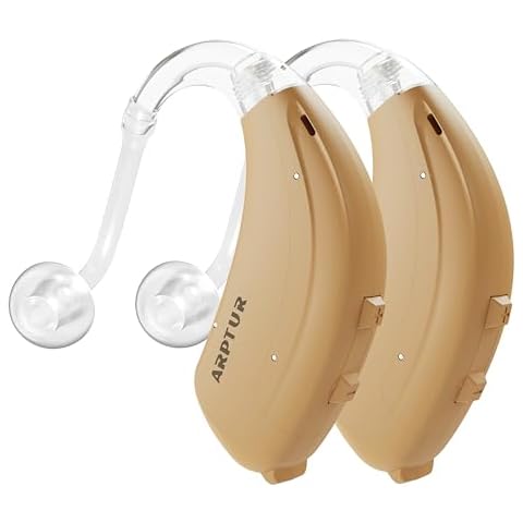 ARPTUR Hearing Aid for Seniors and Adults, BTE 16-Channel Digital Hearing Amplifier with Volume Adjustment and Noise Reduction, 120hr Battery Life, One Fits Both Ears (pair) Cover