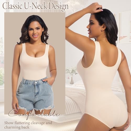 Image of ONEW Womens' Waist Trainer Seamless Bodysuit For Women Tummy Control Shapewear Bodysuit