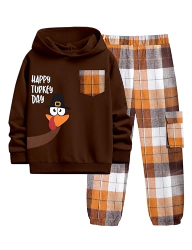Image of KANGKANG Boys Clothes Two Piece Long Sleeve Hooded Sweatshirt Top Camouflage Sweatpants Fall Outfits Winter Clothes Set 6-16Y