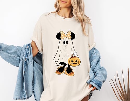 Retro M.ickey M.innie Halloween Couple Shirts, M.ickey Ghost Shirt, M.innie Ghost Shirt, Spooky Season Shirt, Halloween Trip Shirts, Comfort Colors Tee4