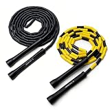 HEREROPE Corda da saltare regolabile da 3,1 m, manici infrangibili, perle infrangibili, senza grovigli, ideale per ritmo, controllo, cardio e fitness (confezione da 2)
