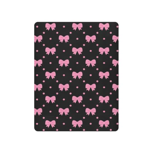 Image of Crib Sheet Breathable Soft Crib Mattress Sheet for Baby Toddler Boys Girls Fitted Pack n Play Crib Sheet Fit Standard Crib Mattress 52 x 28 Inch Hot Pink Bows Polka Dots