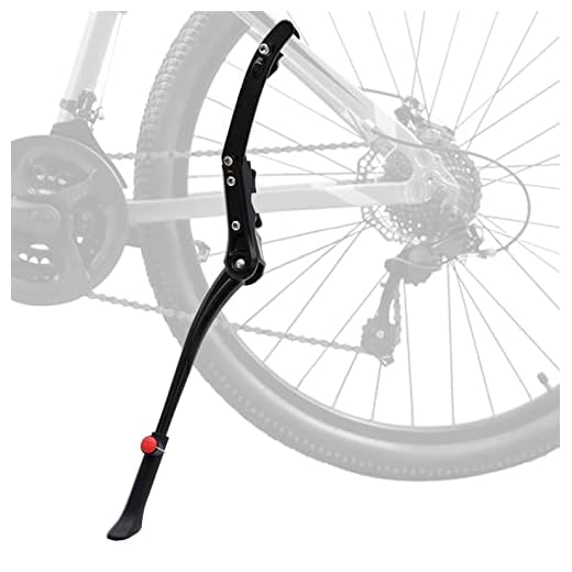 RUBY.Q Bike Kickstand, 1 Pack/2 Pack Extended Adjustable Bicycle Kickstand, 2 Point Mounting, Aluminum Alloy Body, Non-slip Rear Kickstand for 24"-29" Bike Mountain Road Cycling (1 Pack)
