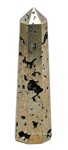 Image of Amazing Gemstone Raw Pyrite Crystal Towers - Natural Healing Crystal Point Obelisk for Reiki Healing and Crystal Grid (2 inch to 3 inch INCH)