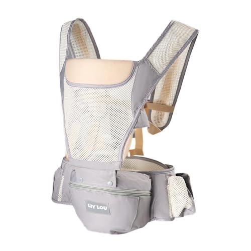 Baby Carrier, Newborn to Toddler(25-60 lbs), Adjustable Detachable 6-in-1 Ergonomic Toddler Carrier, Easy-to-Use, Front & Back Carry & Baby Hip Carrier for Hands-Free Parenting