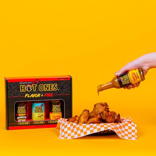 Image of Hot Ones Hot Sauce Challenge Set - Flavor and Fire Hot Sauce Trio Pack Gift Set - Made with Natural Ingredients - 5 fl oz Bottles (3-Pack)