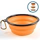 PhoneNatic Faltbarer Silikon-Hundenapf in orange, Reisenapf für Hunde und Katzen mit Karabiner -, XL, orange, 1000 ml