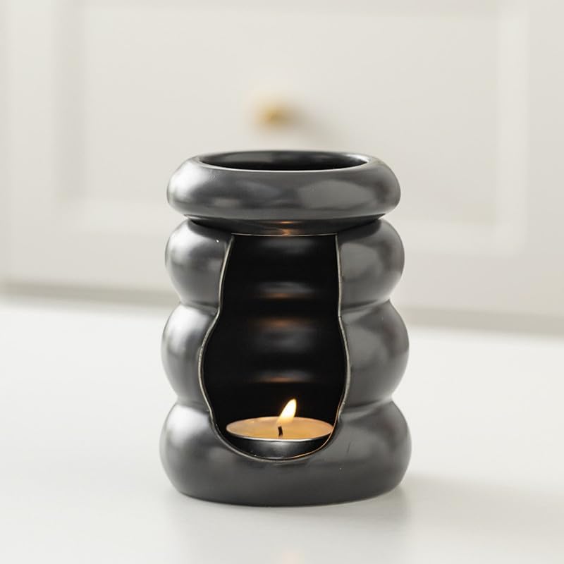 Difusor aromático eléctrico decorativo de cerámica blanco con oro miniatura 3