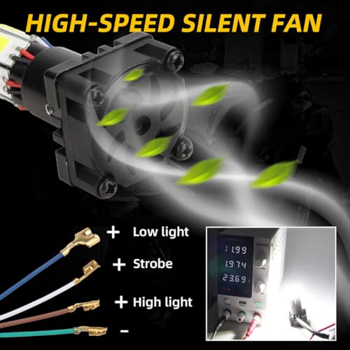 Image of 80W Powerful Super Bright LED Headlight Bulb for Bike Scooter LED Light for Bike 6000 Lumens 8000 RPM Fan for Fast Cooling Full Aluminum Body Light [1 Months Warranty]