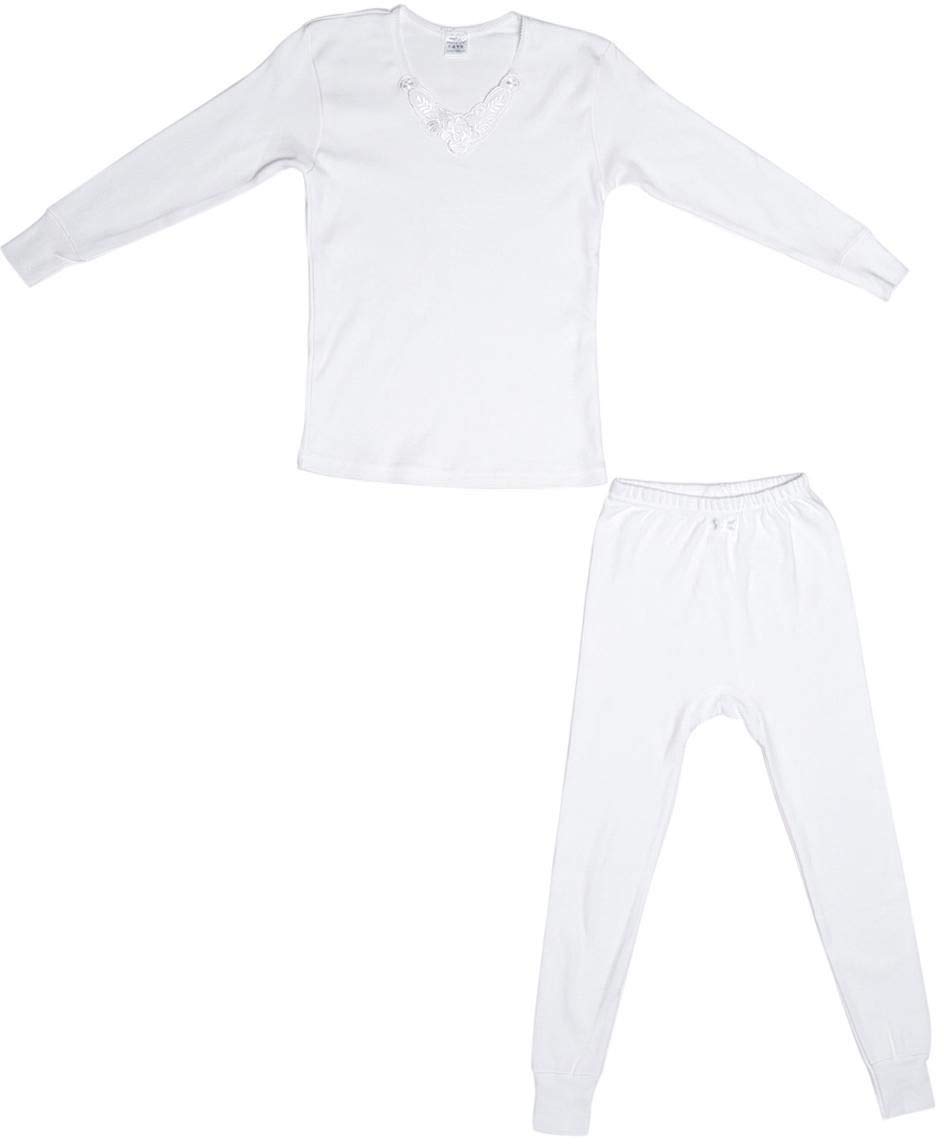 Mark-on White Thermal Underwear For Girls