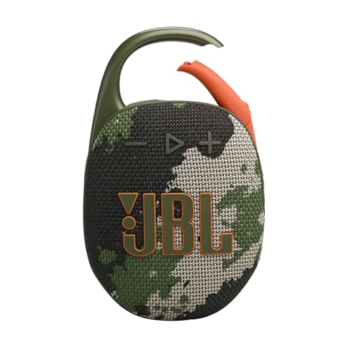 JBL Clip 5 – Ultra-Portable, Waterproof and Dustproof Bluetooth Speaker, Integrated Carabiner, Up to 12 Hours of Play, Made in Part with Recycled Materials (Squad)