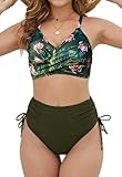 CheChury Bikinis para Mujer Trajes de Baño Dos Piezas Acolchada Ajustable Halter Bikini Cintura Alta Brasileñas Bikini Sexy Bañador Reductor Dos Piezas Playa La Natacion