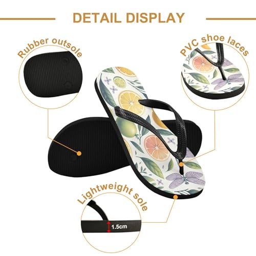 Burbuja Oranges Lemons Flip Flops for Women Men, Soft Thong Sandals Rubber Slippers for Pool Beach Essentials3