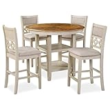 New Classic Furniture Mitchell Dining Room Table, Beige and Brown