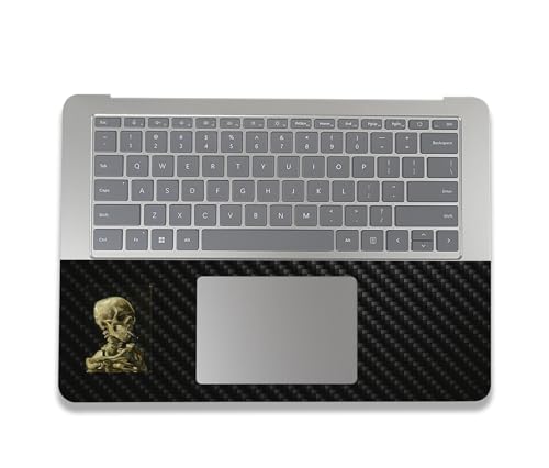 Image of MightySkins Carbon Fiber Skin Compatible with Microsoft Surface Laptop Studio 2 (2023) Full Wrap Kit - Skull with Cigarette | Protective Durable Textured Carbon Fiber Finish | Made in The USA