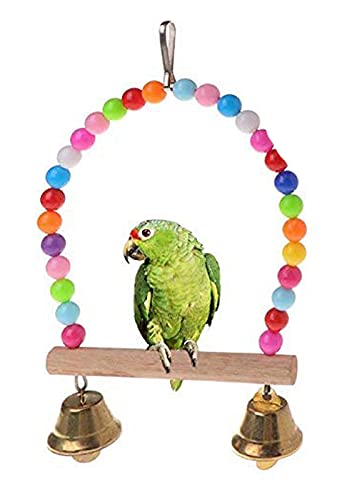 Sage Square Playful Natural Wood Bead Hanging Hammock Swing Toy - Engaging Cage Accessory for Cockatiel, Lovebird, Budgerigar,Enhance Your Feathered Friends Environment (Small & Medium Birds) (B07TZ9J2MD) Amazon Price History, Amazon Price Tracker