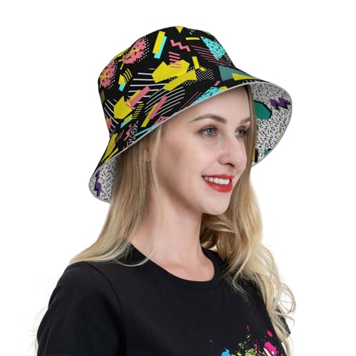 Image of Bucket Hat Beach Summer Sun Hat Reversible Fisherman Hats Double Sided Wearing for Women Men Boys Girls