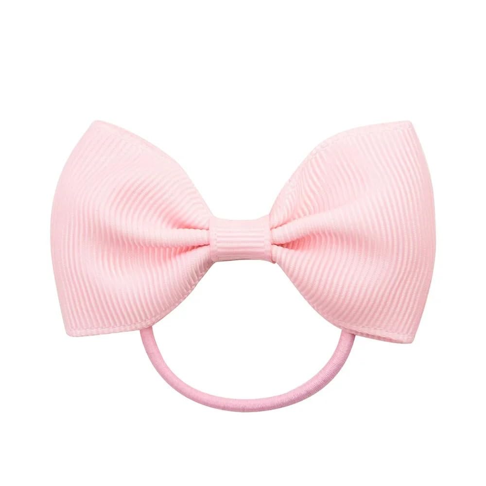 LATEAU Ribbon Bows 2.75 Inch Small Ribbon Bows With Elastic Hair Bands For Girls Bowknot Ropes Ties(12)