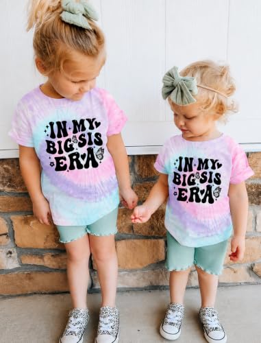 Image of Toddler Big Sister Tee in My Big Sis Era Graphic T-Shirt Big Sis Announcement Crewneck Shirts Sibling Reveal Tops