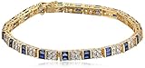 18k Yellow Gold Over Sterling Silver Created Gemstone Bracelet, 7.25