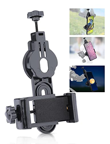 NOCOEX Upgrade Universal-Handy-Adapterhalterung, 22-36 mm, kompatibel mit Fernglas, Monokular, Mikroskop, Spektiv, passend für fast alle Smartphones 55-100 mm, Record The Nature World, M Cover