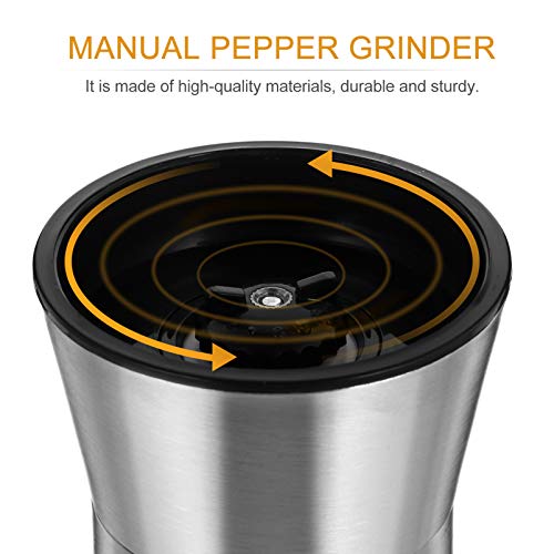 Moedor de sal e pimenta em aço inoxidável Hemoton manual moedor de sal e pimenta para cozinha, casa,