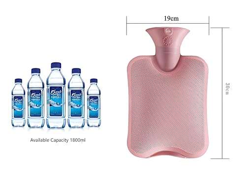 suitmine Hot Water Bottle PVC 2L Leak-Proof with Removable Plush Cute Deer Cover for Pain Relief Hot and Cold Therapy,Hands Feet Abdomen and Neck Warmer,Cord Lock,Brown