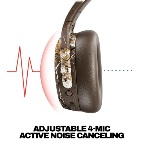 Image of Skullcandy Crusher ANC 2 Wireless Over-Ear Bluetooth Headphones with Multi-Sensory Bass, Active Noise Cancelling, Up to 60 Hours Battery, Microphone for iPhone Android - Realtree Edge Colors Espresso