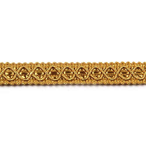 image for Hedonghexi Gimp Braid Fabric Trim - 0.59 Inch / 10 Yards, Gold Silver,
