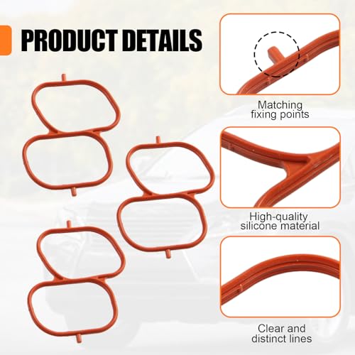 Image of 037-4886 Intake Plenum Gasket Replacement for Lexus ES350 RX350 RX450H 2007-2018 Replacement for Toyota Avalon Camry Highlander RAV4 2005-2018 Intake Manifold Gaskets Replace 0374848 171760P020