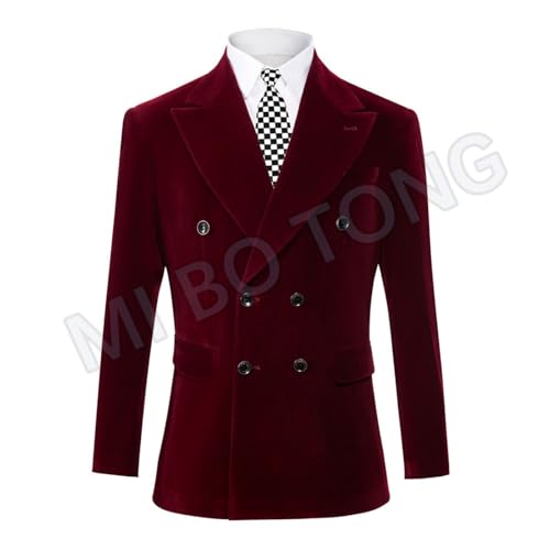 Mens Double Breasted Velvet Blazer Jacket Notch Lapel Dinner Coat Wedding Party Tuxedos Jacket Casual Wear2