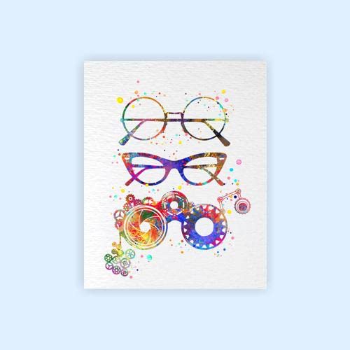Dignovel Studios 8X10 Unframed Eyeglasses Watercolor Art Print Optometrist Optometry Optician Poster Eye Doctor Eye Wear Medical Art Ophthalmology Wall Art Eye Clinic Décor Dn749 #TOP1