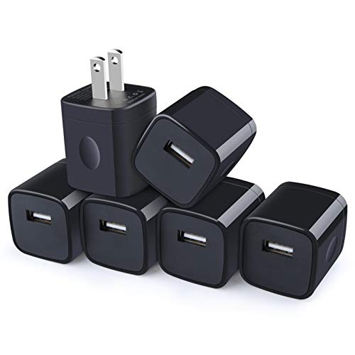 Wall Charger, GiGreen Single Port 1A Power Bricks Charging Block, 6 Pack Charger Box Compatible iPhone 11/XS Max/X/8/7/6/Plus, Samsung Galaxy S20+/S10e/S10/S9/S8/Plus, Note 9/8, Moto Wall Charger, GiGreen Single Port 1A Power Bricks Charging Block, 6 Pack Charger Box Compatible iPhone 11/XS Max/X/8/7/6/Plus, Samsung Galaxy S20+/S10e/S10/S9/S8/Plus, Note 9/8, Moto