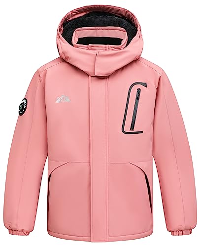 Moerdeng Kid'S Ski Jacket Waterproof Winter Coat Boy'S And Girl'S Fleece Snowboarding Jackets With Detachable Hood thumb #1