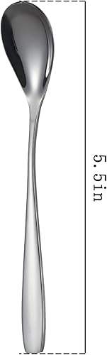 Miniatura 2 de Juego de 12 cucharas de huevo de acero inoxidable de 5.5 pulgadas suaves para postres, té, café, helado