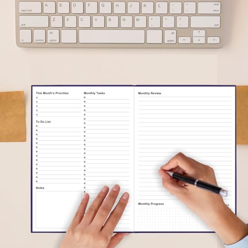 2024-2025 Monthly Planner - 2 Year (Apr 2024 to Dec 2025) Monthly Calendar, Large Monthly Planner 2024-2025 Perfect for School & Office Schedule, Fabric Cover, Elastic Closure, 7\" x 10\", Purple