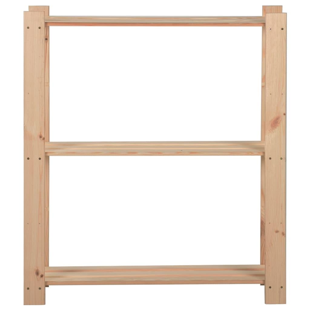 Fengshui Regał magazynowy z litego drewna sosnowego, 80 x 28,5 x 90 cm, 3 półki, regał drewniany do kuchni, piwnicy, łazienki, biura, garażu i warsztatu