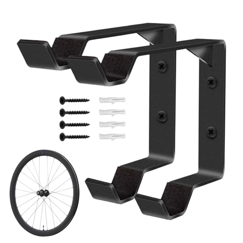 Portaneumáticos de pared de acero resistente pack de 2 soporte vertical para ruedas de bici 2