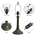 errzom Table Lamp Base Replacement Only Suitable for 12-Inch Tiffany Style Stained Glass Lampshades, Vintage Aluminum Alloy 1-Light Base Replacement, Wide 4.5 Height 14.5 Inch