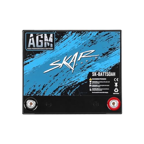 Image of Skar Audio 12V AGM 750 Amp 50Ah High Performance Car Audio Battery with Terminals | SK-BATT50AH