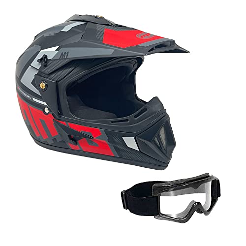 Mmg Adult Motorcycle Off Road Helmet Model 31 Dot - Mx Atv Dirt Bike Motocross Utv - With Goggles (X-Large, Matte Black) #TOP11